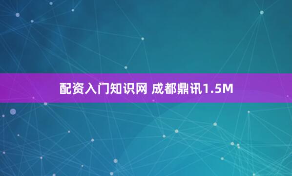 配资入门知识网 成都鼎讯1.5M